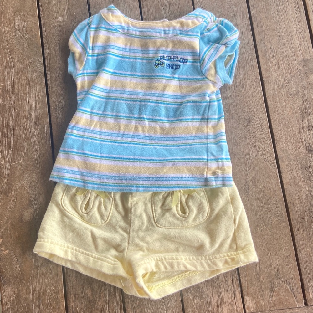 Gymboree Baby Girl Sz 6–12m 2pc Set Flip Flop EUC